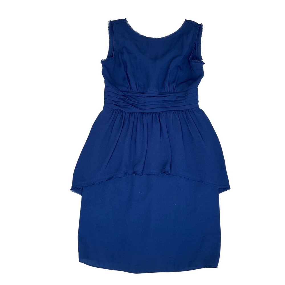 BCBGMAXAZRIA‎ Royal Blue Ruched Peplum Cocktail Dress Sleeveless Size 8 - Picture 2 of 5